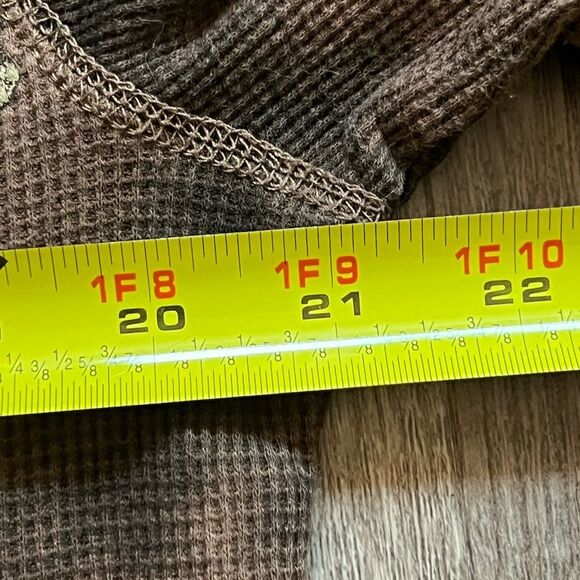 MMA Elite Men’s Long Sleeve Thermal Waffle Pullover Size Large Brown/Tan - Picture 6 of 10